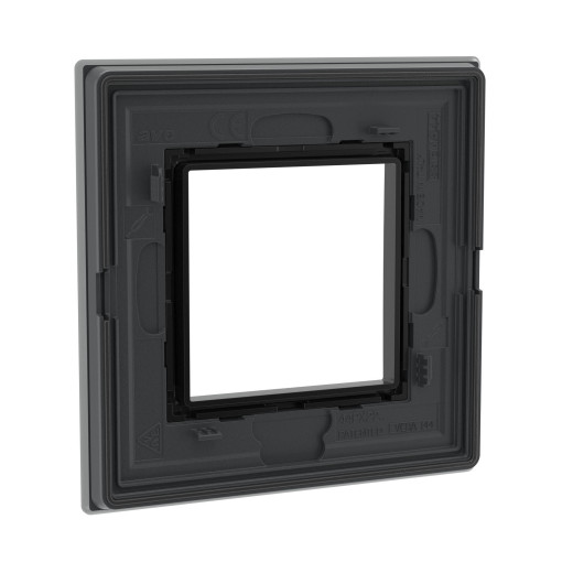 Рамка из натурального стекла 1 пост (2 мод.), Avanti, черная