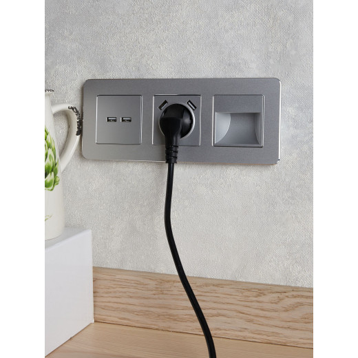 BRITE Роз. USB A+A 3,1А РЮ10-1-БрА алюм. IEK