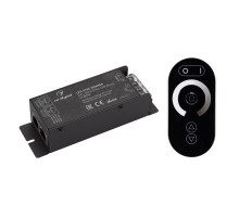 Arlight Диммер ARL-3022-OVAL-DIM Black (12-24V, 1x25A, ПДУ, RF) (IP20 Металл, 2 года)