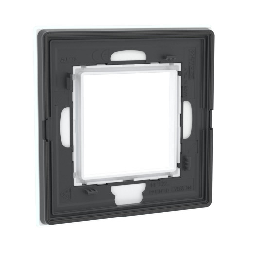 Рамка из натурального стекла 1 пост (2 мод.), Avanti, белая