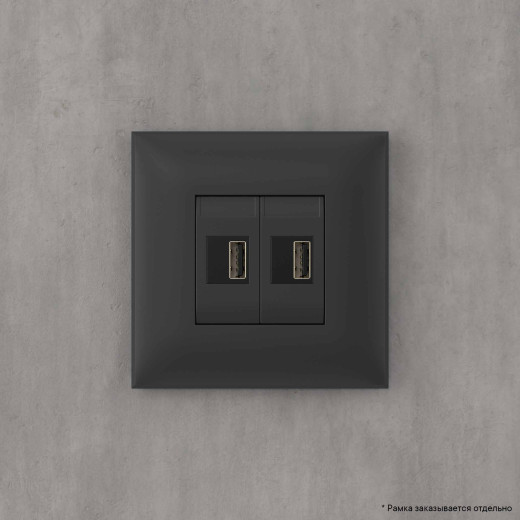 USB зарядное устройство в стену 2.1 А, Avanti, черный матовый