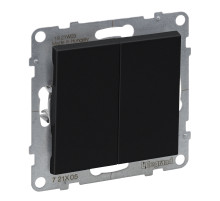 Legrand/Daccord SUNO Антрацит Выключатель двухклавишный 10А 250В. Безвинтовые зажимы..