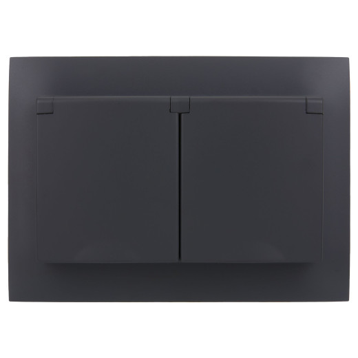 SKANDY Роз. 2-я с кр. 16А в сб IP44 SK-R12T титан IEK