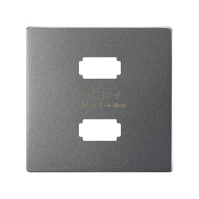 Simon 82 Concept Матовый титан, Накладка для зарядного устройства 2xUSB