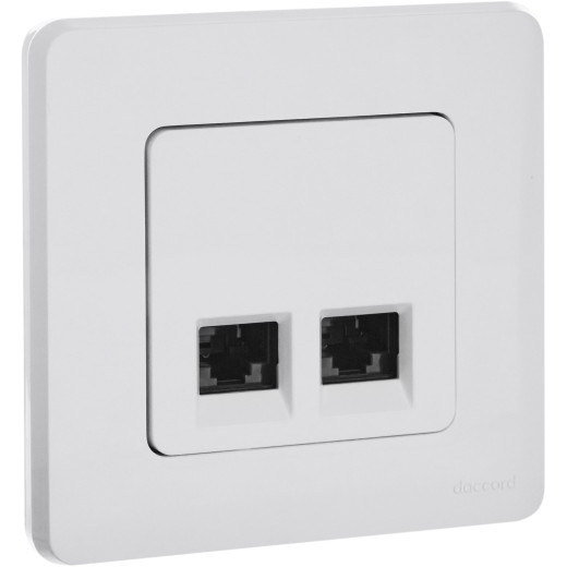 Розетка компьютерная двойная RJ45 категория 6 UTP - Legrand/Daccord Inspiria - белый