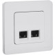 Розетка компьютерная двойная RJ45 категория 6 UTP - Legrand/Daccord Inspiria - белый