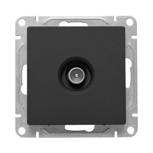 Механизм розетки TV, проходная, чёрный Эпика EKF