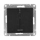 Механизм выключателя, двухклавишный, с подсветкой, чёрный Эпика EKF