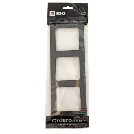 Стокгольм Рамка 3-местная черная EKF PROxima