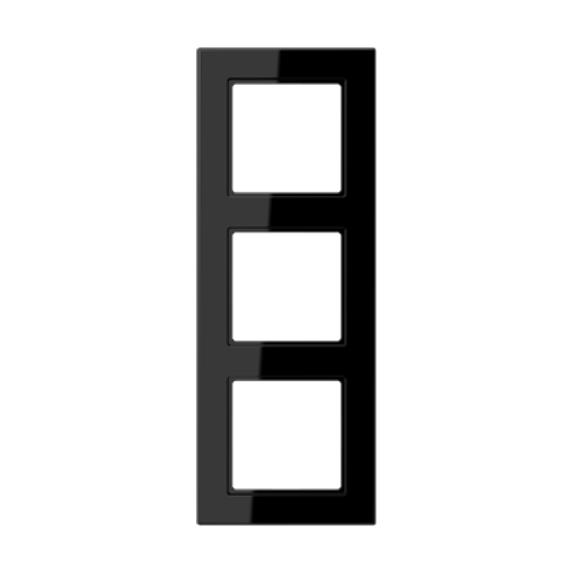 Рамка для вертикальной и горизонтальной установки, 3 поста, термопласт, черный, A550