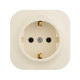 Розетка с заземлением - Legrand Quteo - без шторок IP20 16А 250В винтовые зажимы накладной монтаж - слоновая кость