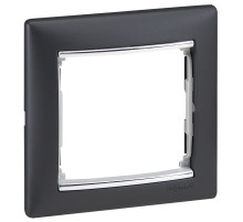 Legrand Valena Ноктюрн/Серебр Рамка 1-пост. без перегородки, пластик горизонтальная, IP20.