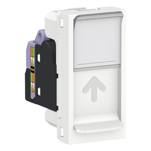 UNICA MODULAR розетка компьютерная, RJ45, одиночная, кат. 6 STP, 1 модуль, белый