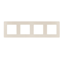 ЭРА Рамка для розеток и выключателей Серия 12 12-5104-02 на 4 поста, Сатин, слоновая кость
