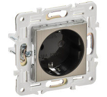 IEK SKANDY Никель Розетка с/з без защитных шторок 16А SK-R05N