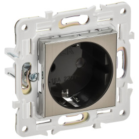 IEK SKANDY Никель Розетка с/з без защитных шторок 16А SK-R05N