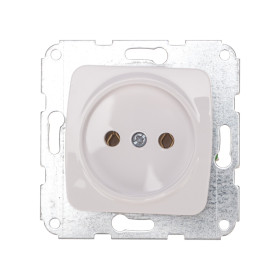 KRANZ DEA Розетка 1-ая керамика б/з с/у 10А меx. Бел