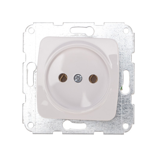 DEA Розетка 1-ая керамика б/з с/у 10А меx. Бел KRANZ