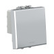 Выключатель двухполюсный одноклавишный модульный, Avanti, закаленная  сталь, 2 модуля