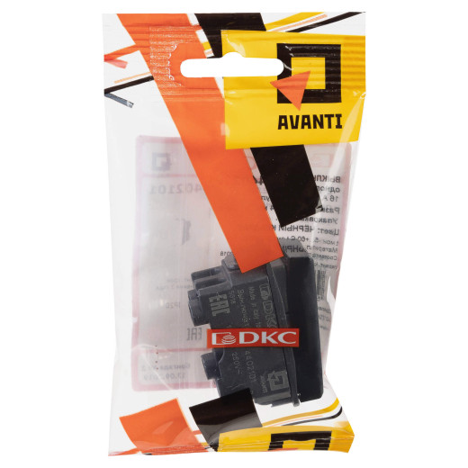 Выключатель модульный, Avanti, черный квадрат, 1 модуль