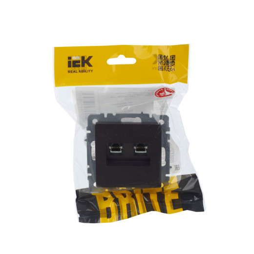 BRITE Роз. двойная RJ11+RJ45 кат.5E РК/Т12-БрТБ бр. IEK