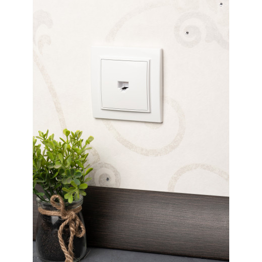 Минск Розетка RJ-45 1-местная СП белая EKF Basic