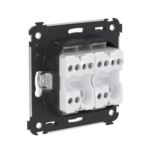 Переключатель двухклавишный в стену, Avanti, белое облако