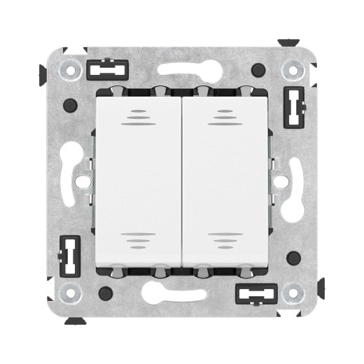 Инвертор двухклавишный в стену, Avanti, белое облако