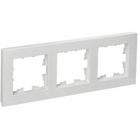 IEK BRITE DECOR Белый рифленый Рамка 3-м РУ-3-Бр