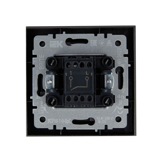BRITE Выключ. 1-кл. 10А в сб. ВСР10-1-0-БрС сталь IEK