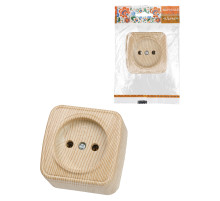 TDM Розетка 2П открытой установки IP20 10А, сосна 