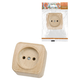 TDM Розетка 2П открытой установки IP20 10А, сосна 