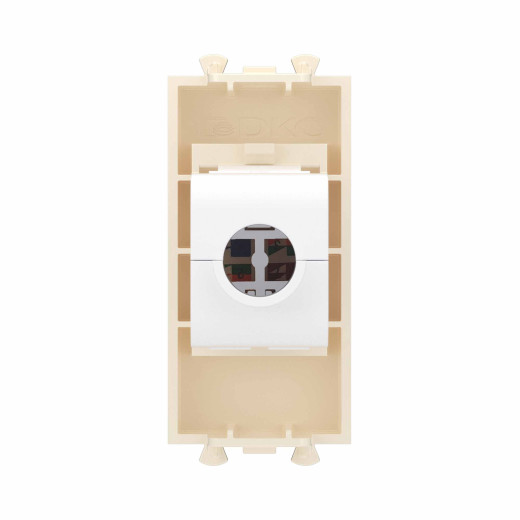 Компьютерная розетка RJ-45 без шторки модульная, кат.6, Avanti, ванильная дымка, 1 модуль