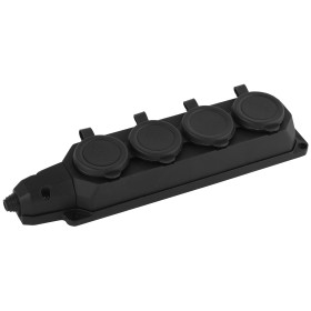 ЭРА Колодка K-4e-B-IP44 каучуковая с заземлением 4 розетки 16A IP44 черная