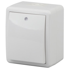 ЭРА Выключатель Эксперт 11-1402-01 с подсветкой IP54 10АХ-250В ОУ белый