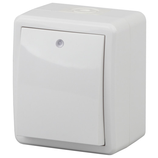 Выключатель ЭРА Эксперт 11-1402-01 с подсветкой IP54 10АХ-250В ОУ белый