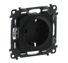 Legrand Valena ALLURE DIY Антрацит Розетка 1-ая с/з, безвинт.зажим.