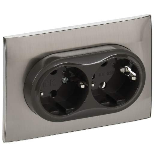 SKANDY Роз. 2-я с з/к без з/ш 16А сб. SK-R08N никель IEK