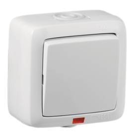 Hegel Альфа наруж Белый ВА10-212 Выключатель 1-клавишный с индикацией, брызгозащищенный