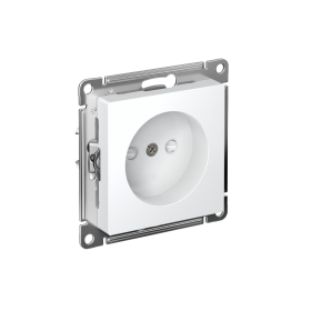 Systeme Electric AtlasDesign Белый Розетка без заземления со шторками, 16А, мех., быстрозажим. клем.