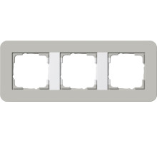 Gira E3 Серый/Белый глянцевый Рамка 3-ая