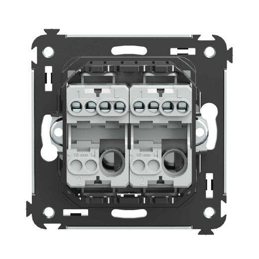 Кнопка двухклавишная в стену, Avanti, закаленная сталь