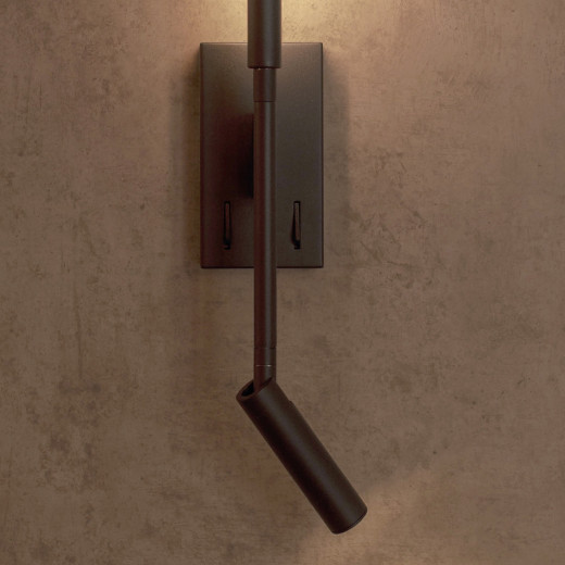 Mantra Бра APPLIQUE SANDED BLACK LED WITH READER  3W+6W 3000K 6703