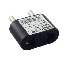 TDM Переходник (тип CEE 7/17 - тип А/F) плоский 10А макс. 250В черный