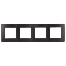 ЭРА Рамка для розеток и выключателей Серия 12 12-5104-05 на 4 поста, Сатин, антрацит