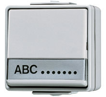 JUNG Выключатель универсальный для накладного монтажа с полем для надписи 17 x 72 mm IP44