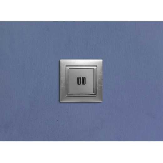 Зарядное устройство USB тип А / тип А - Legrand Valena - 3000мА 15Вт - алюминий