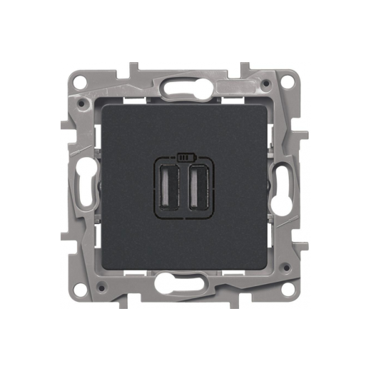 Зарядное устройство USB тип А / тип С - Legrand Etika - 3000мА 15Вт - антрацит