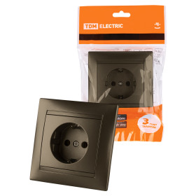 TDM Розетка 2П+З 16А 250В  бронза 
