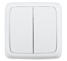 Hegel Альфа наруж Белый ВА10-151 Выключатель 2-клавишный
